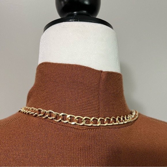 Laura Petite Gold Chain Detail Open-Front Long Cardigan - Picture 9 of 10